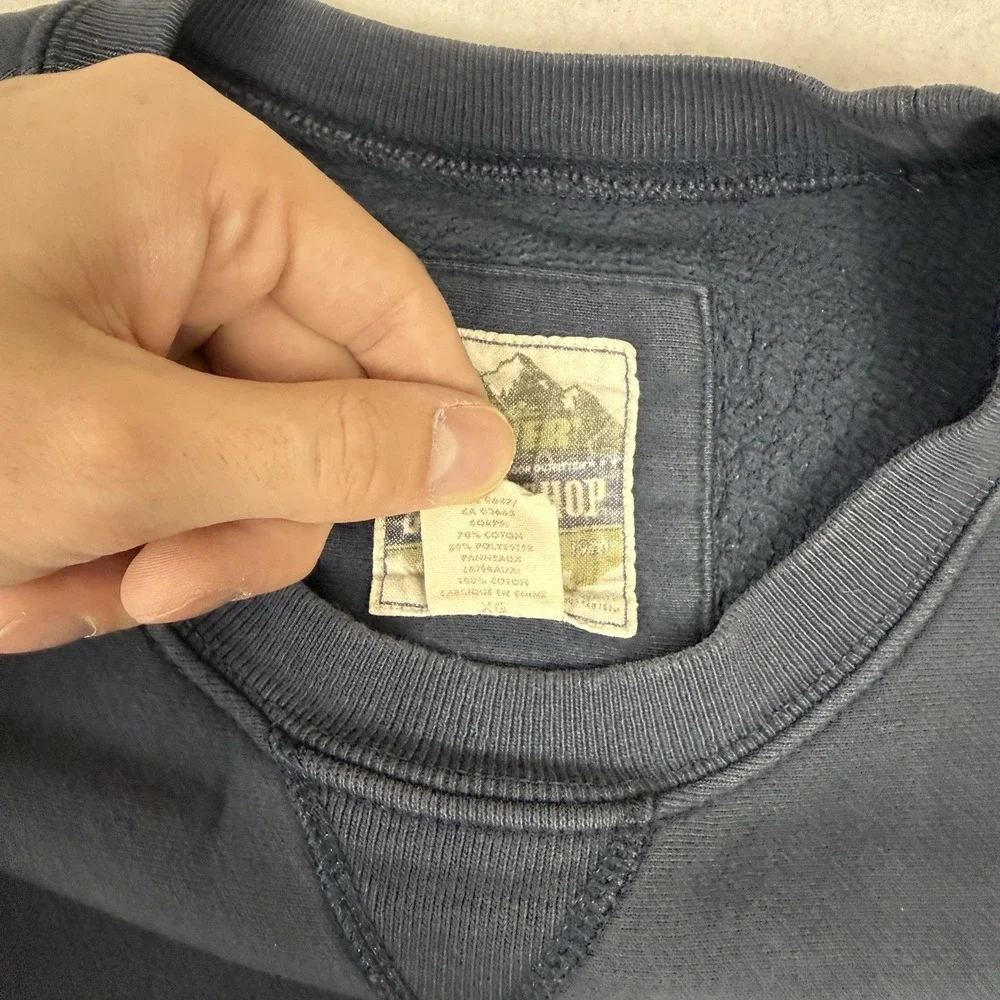 Vintage 90s Eddie Bauer Sport Shop‎ Seattle Crewneck Sweatshirt Navy Yellow XL